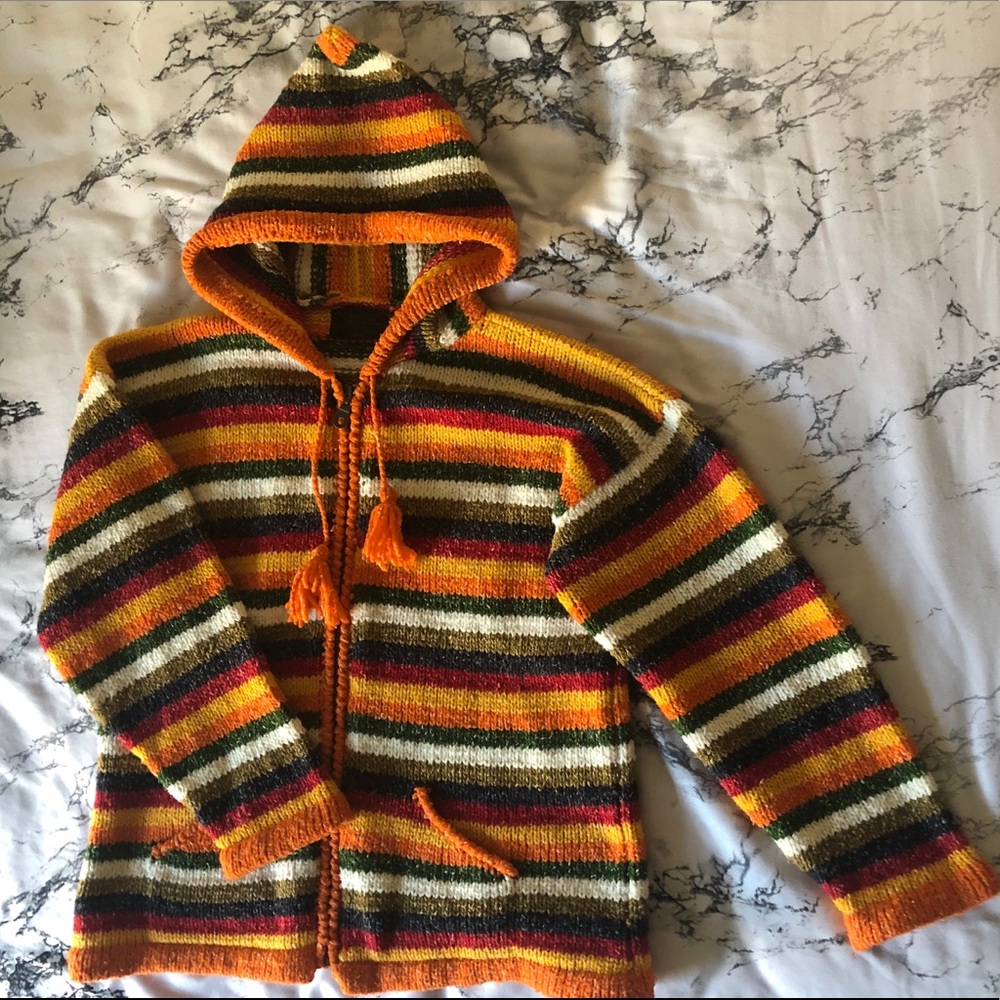 Oversized Wool Knit Zip-Up Sweater